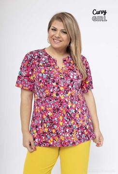 Picture of CURVY GIRL V NECK PRINTED BLOUSE
